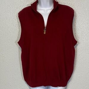 Roundtree & Yorke Men's Zip-Up Burgundy Sweater Vest